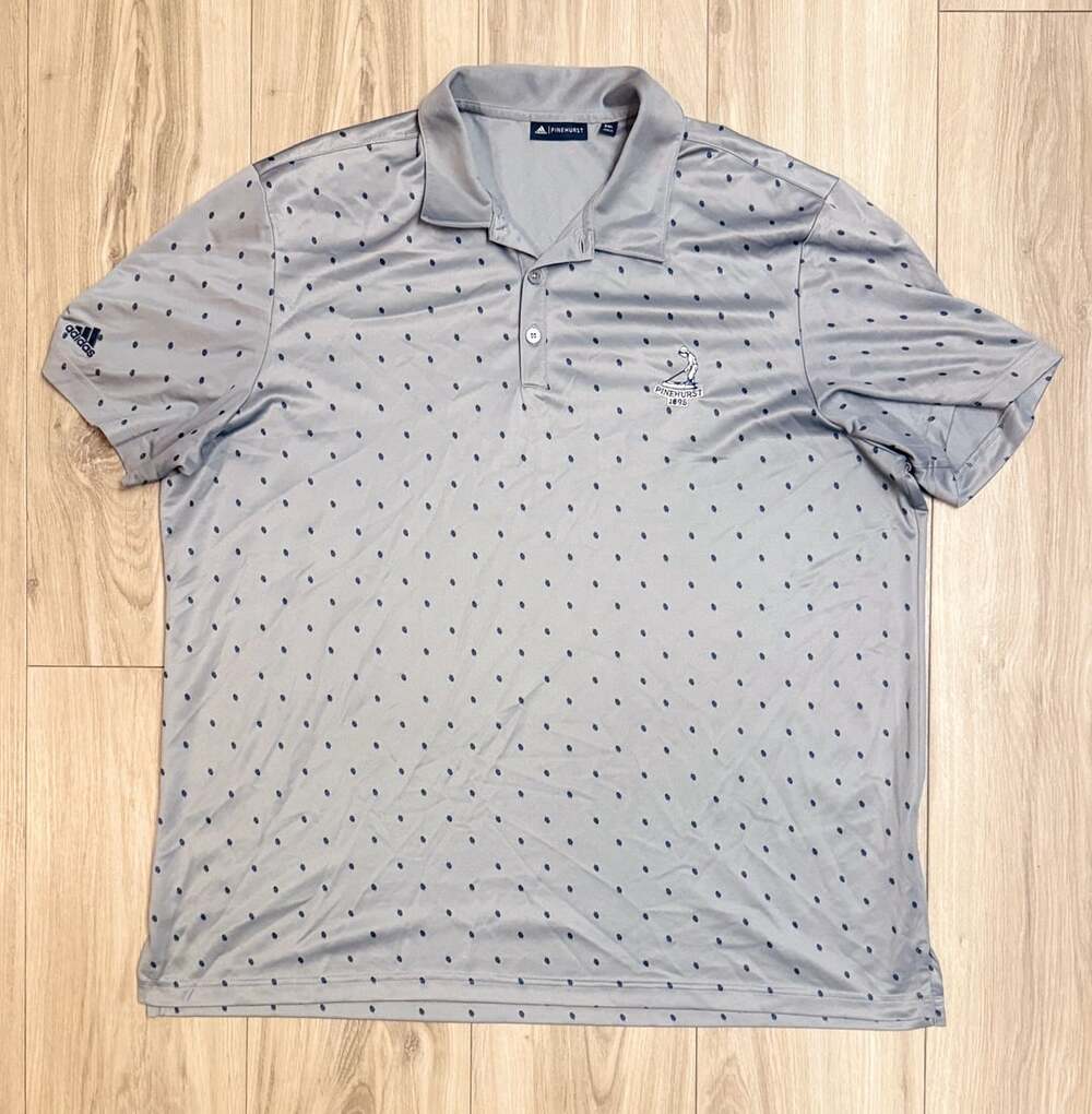 Adidas Pinehurst Golf Polo Shirt Gray 2XL